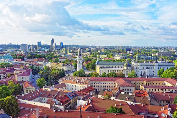 Rooftops to Cathedral Square and Financial District Vilnius — Stock Photo, Image