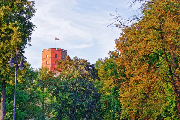 Gediminas věže na kopci staré centrum města Vilnius — Stock fotografie