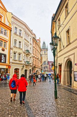 İnsanlar Celetna cadde Prag eski şehir '