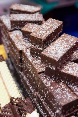 Tatlı gofret çikolata Vilnius Noel pazarında sırlı