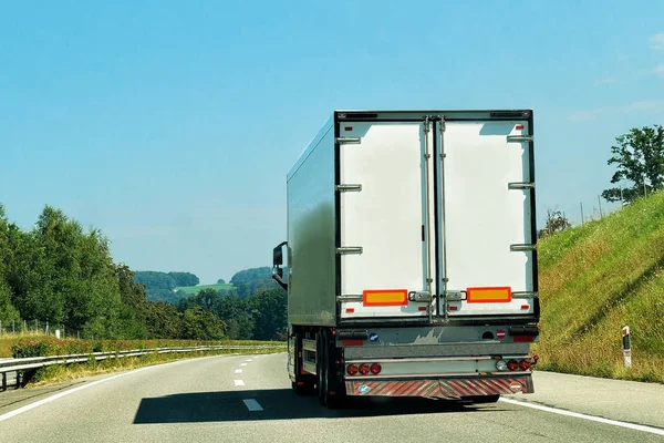 Truck on road in Switzerland