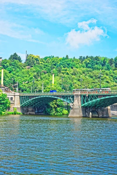 Svatopluk Cech Bridge over Vltava River Prague — Stock Photo, Image