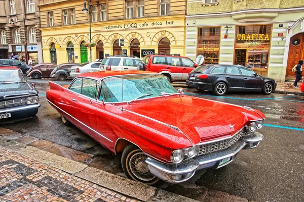 Cadillac Eldorado in streets of Prague — Stock Photo, Image