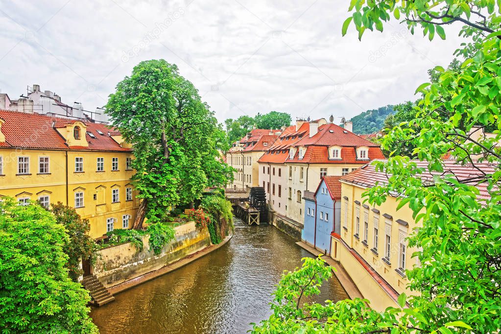 Kampa Island with Certovka River and Watermill in Old Praga