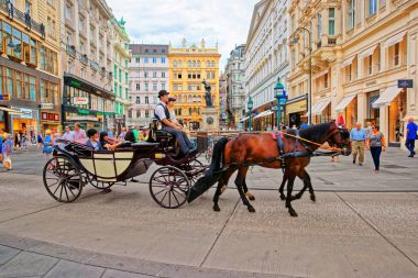Horse fiacre at Stephansplatz in Vienna clipart