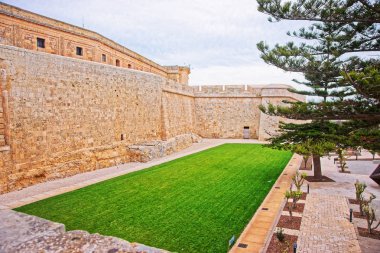 Mdina müstahkem eski şehir Malta duvarlar