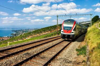 Lavaux, Cenevre Gölü Alps bağ Teras, tren