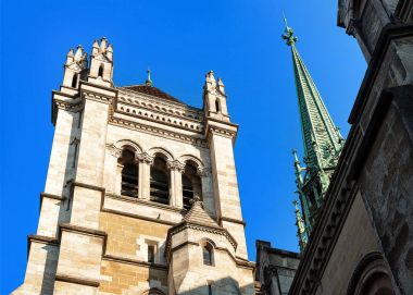 Kulenin St Pierre Katedrali'nin eski şehir Cenevre