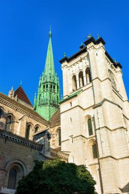 Kulenin St Pierre Katedrali'nin eski şehrin Geneva