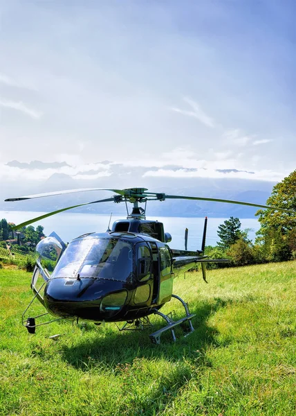 Elicottero Lavaux Svizzera — Foto Stock