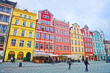 Wroclaw insanlar Pazar Meydanı'eski şehir merkezi