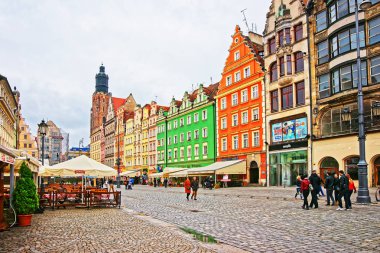 Pazar Meydanı Wroclaw Polonya insanlara