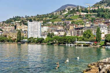 Montreux Riviera Cenevre Gölü Panoraması