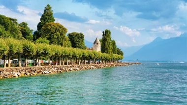 Alp Dağları ve Cenevre Gölü Riviera Vevey içinde mesire