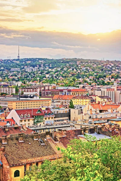 Roof top view on city center in Budapest — Stock Photo, Image