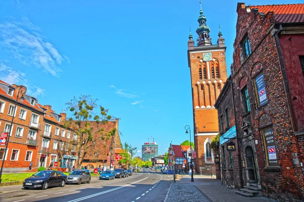 Iglesia de Santa Catalina en el centro de la ciudad de Gdansk — Foto de Stock