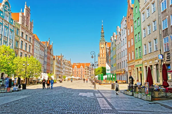 Régi városháza és Dlugi Targ tér-Gdansk — Stock Fotó