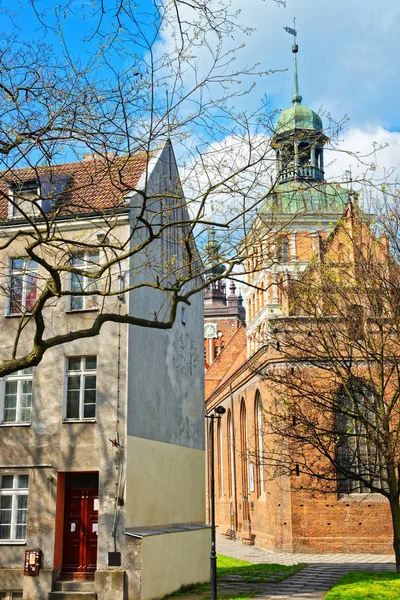 Фрагмент церкви Святой Екатерины в Гданьске — стоковое фото