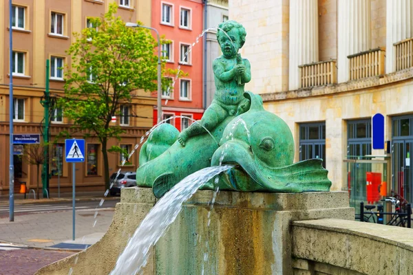 Fragment of Kronthal fountain at Marcinkowski Avenue in Poznan