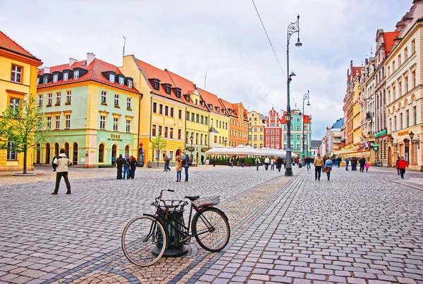 Bicycle at Market Square in Wroclaw — Stock Photo, Image