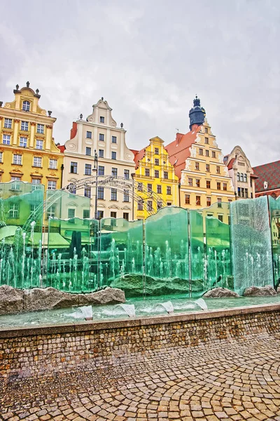 Fontana in Piazza del Mercato a Breslavia — Foto Stock