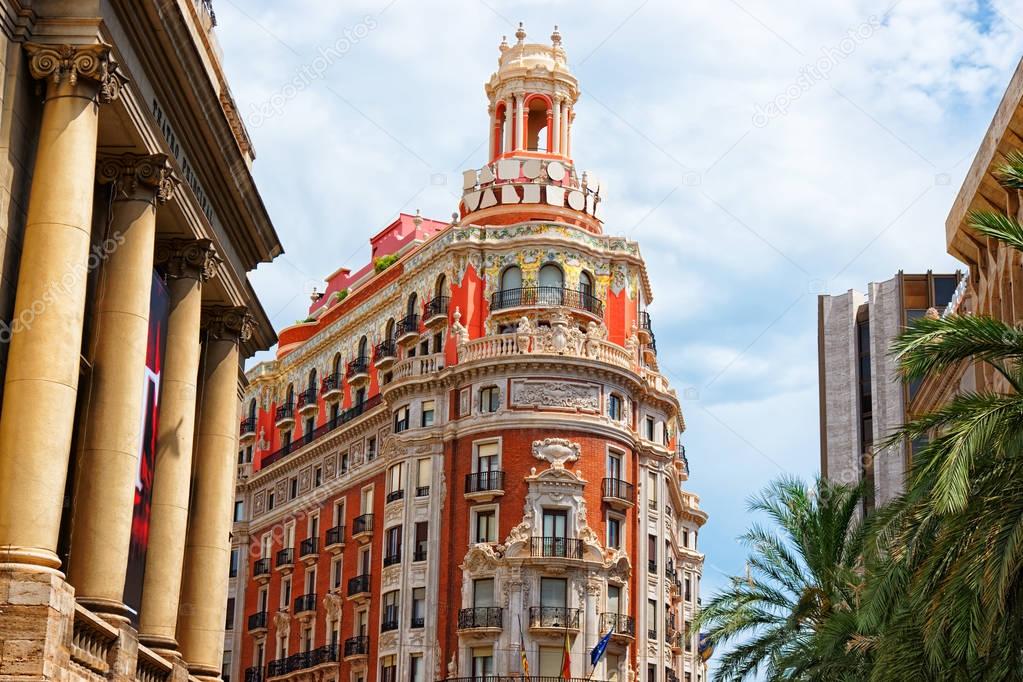 Modern architecture in old city center of Valencia