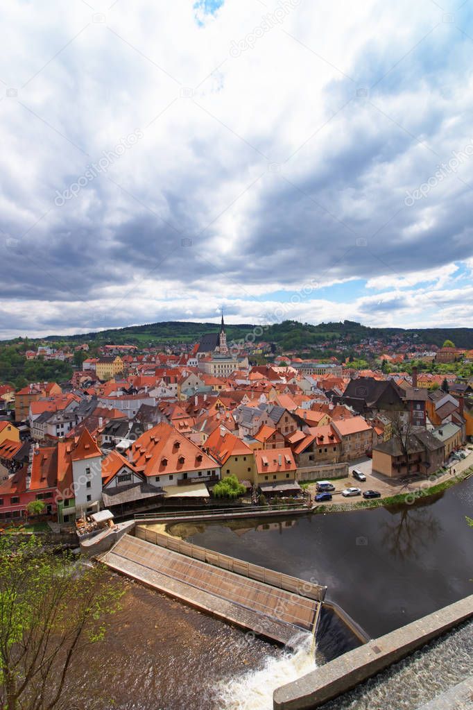 Old City center with St Vitus Church Cesky Krumlov