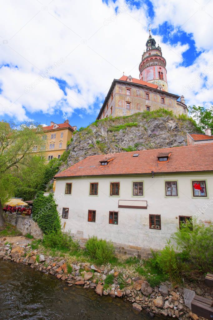 Cesky Krumlov Castle with bend of Vltava