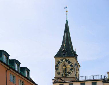 Saat St Peter Kilise Zürih İsviçre