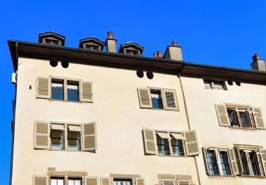 Yer Bourg dört Geneva eski şehrin mimarisi bina