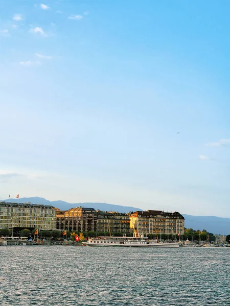 White Ferry Geneva Lake Geneva Switzerland — Stock Photo, Image