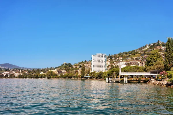 Panorama dari Montreux kota di Jenewa Lake — Stok Foto