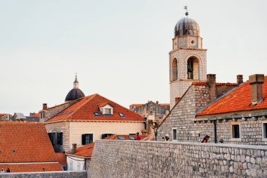 Saint Blaise kilise kubbe ve eski şehir Dubrovnik Panoraması
