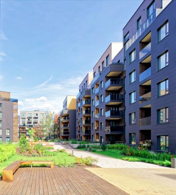 Banklar, konut Modern mimari kompleks