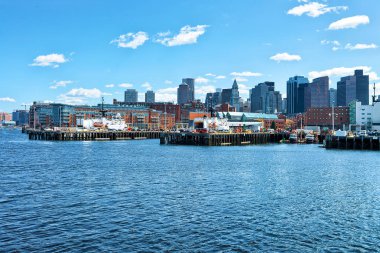Finans Merkezi Boston m Customhouse bloklu uzun Wharf