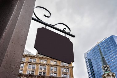 Downtown Boston Ma süt Caddesi üzerinde ahşap plaka