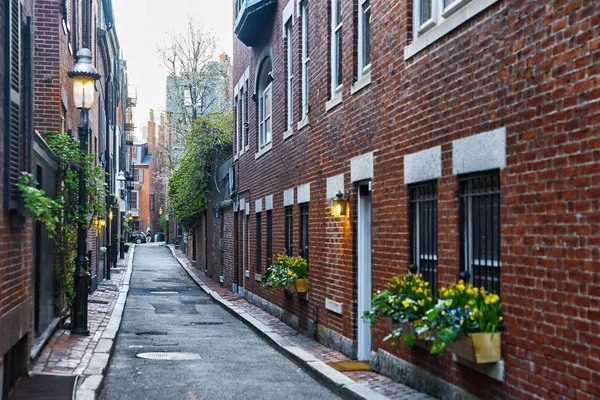 Podwórku w dzielnicy Beacon Hill w centrum Bostonu — Zdjęcie stockowe