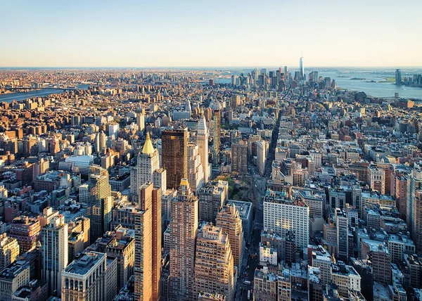 Вид с воздуха на Skyline в центре города и Нижнем Манхэттене — стоковое фото