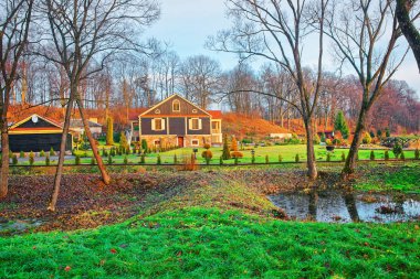Gölet Belmontas Pavilniai bölgesel Park Vilnius eski ev