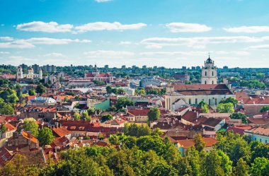 Vilnius cityscape ve kiliseler