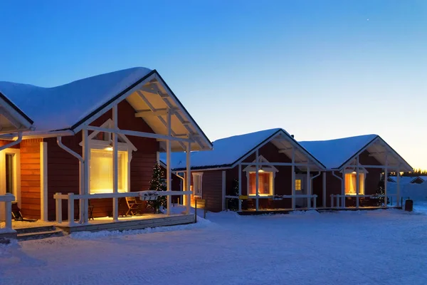 Casas de vacaciones en Laponia Santa Claus — Foto de Stock