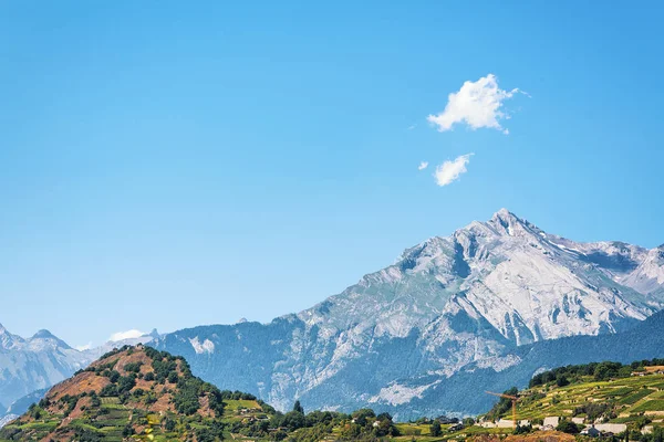 Bernese Alps mountain and landscape in Sion Valais Switzerland — Stock Photo, Image