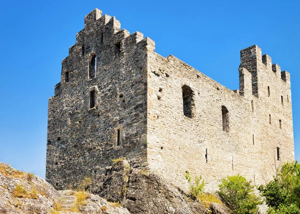 Steen ruïnes van Tourbillon kasteel in Sion Valais-Zwitserland — Stockfoto