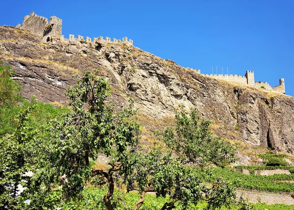 Tourbillon kasteel in Sion Valais van Zwitserland — Stockfoto