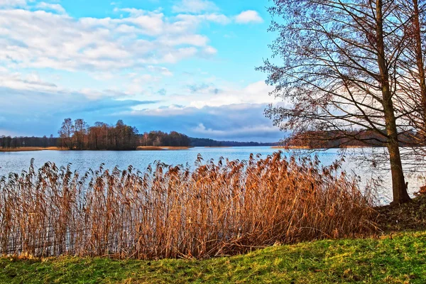 Natureza do lago Galve na ilha de Trakai — Fotografia de Stock