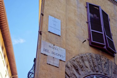 Plazza del Duomo Street işaret duvar Floransa