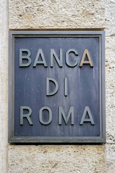 Placa de entrada de Banca di Roma — Foto de Stock