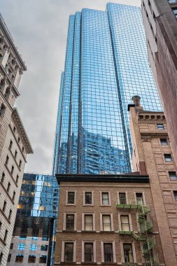 Downtown Boston Ma Amerika süt sokakta gökdelenler