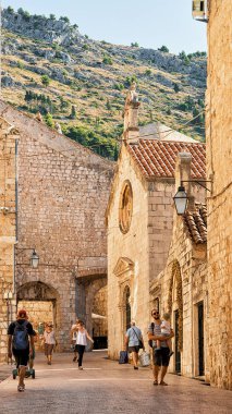 İnsanlara Dubrovnik'in eski şehir
