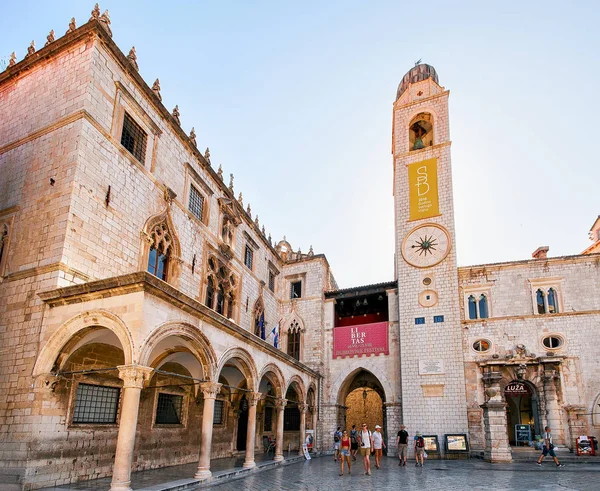 Turistler Meydanı Stradun Caddesi eski Dubrovnik Hırvatistan '